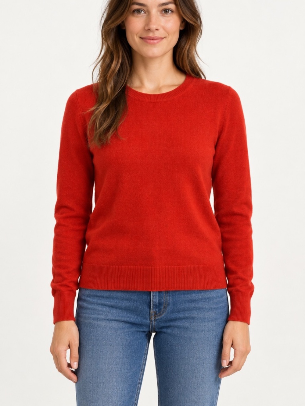 Red Orange 100% Cashmere Crewneck Sweater Size S Everlane